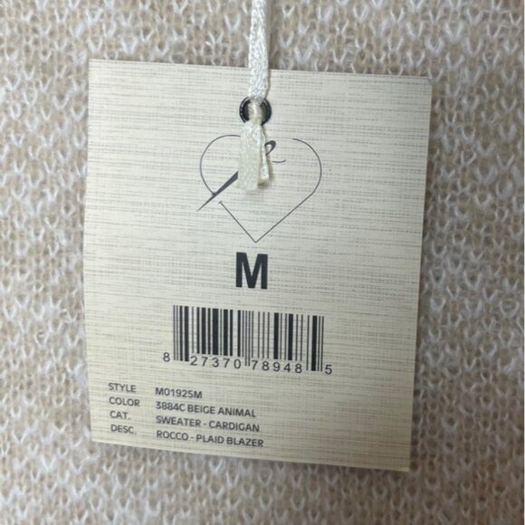 By Design Cardigan Sweater Coat Womens Medium Beige Zebra Print - Picture 8 of 9